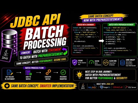 Jdbc Tutorial 12 2 Batch Processing Using Preparedstatement