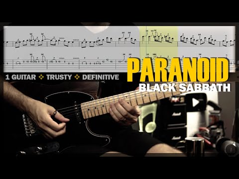 Paranoid | Guitar Cover Tab | Guitar Solo Lesson | Backing Track with Vocals 🎸 BLACK SABBATH