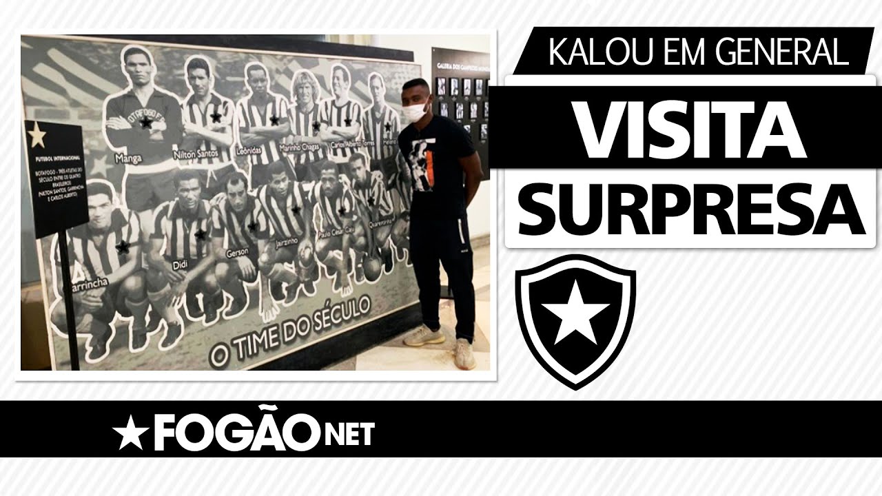 Kalou faz visita surpresa ao Botafogo, se impressiona com troféus e diz que quer entrar para galeria de ídolos
