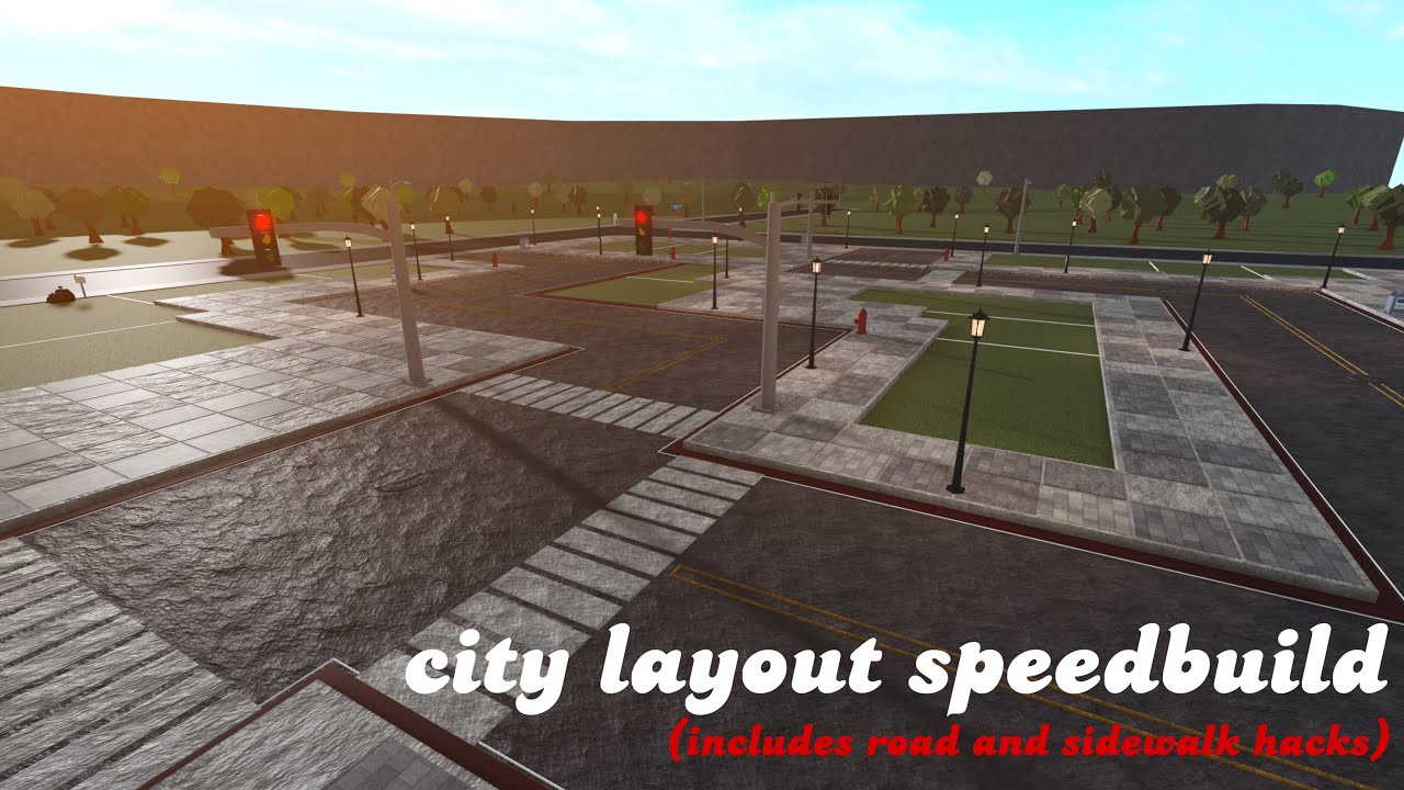 city layout w/ road + sidewalk build hack | roblox bloxburg speedbuild ♡