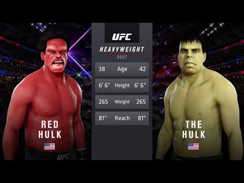 Red Hulk vs. Hulk (EA Sports UFC 3) - CPU vs. CPU - Crazy UFC 👊🤪