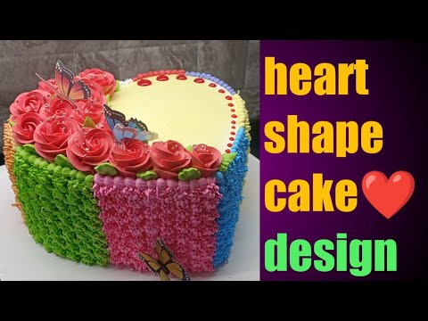 #heart shape cake design#colourful cake design# please subscribe & like
