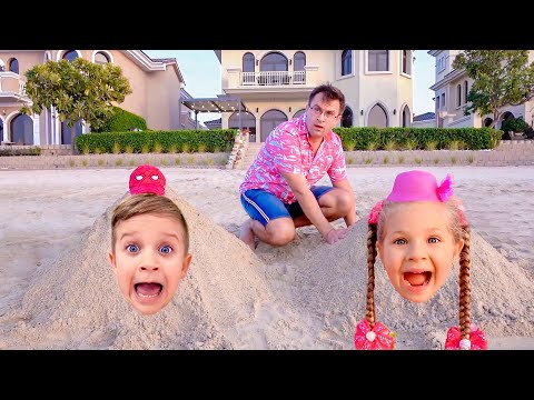 Diana and Roma play on the Beach