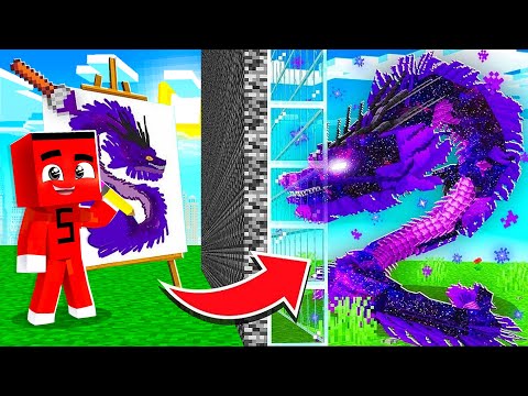 WHATEVER I DRAW IN MOB BATTLE COMES TO REALITY!! - Minecraft