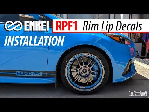 Enkei RPF1 Wheels Rim Lip Logo Decals and Stripe Installation by TFB Designs