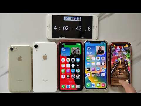 iOS16 iphone Full Gaming Battery Draining Test | iPhone 8 vs Xr vs 11 vs 12 vs 12mini Battery Drain