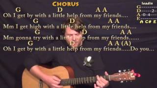 With A Little Help From My Friends (Joe Cocker) Guitar Cover Lesson in A with Chords/Lyrics