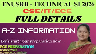 Download lagu TNUSRB-TECHNICAL SI  pattern& educational qualification fulldetails#tnusrb #technicalsi#cse#ece#it mp3