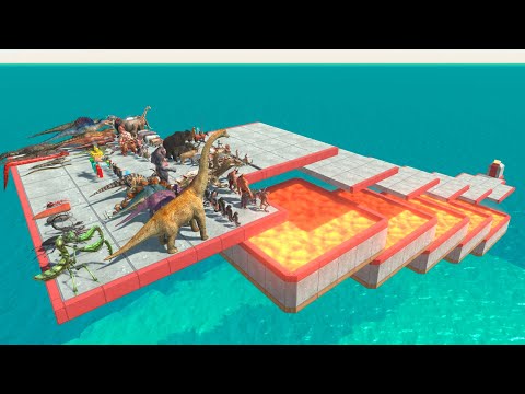 Jump Over Molten Lava Hole - Animal Revolt Battle Simulator