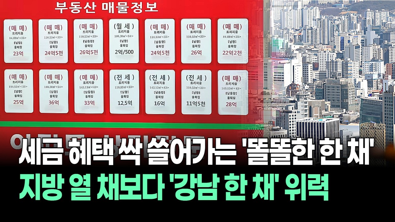 지방 열 채보다 강남 한 채? 세금 혜택 싹 쓸어가는 '강남 똘똘한 한 채'의 위력