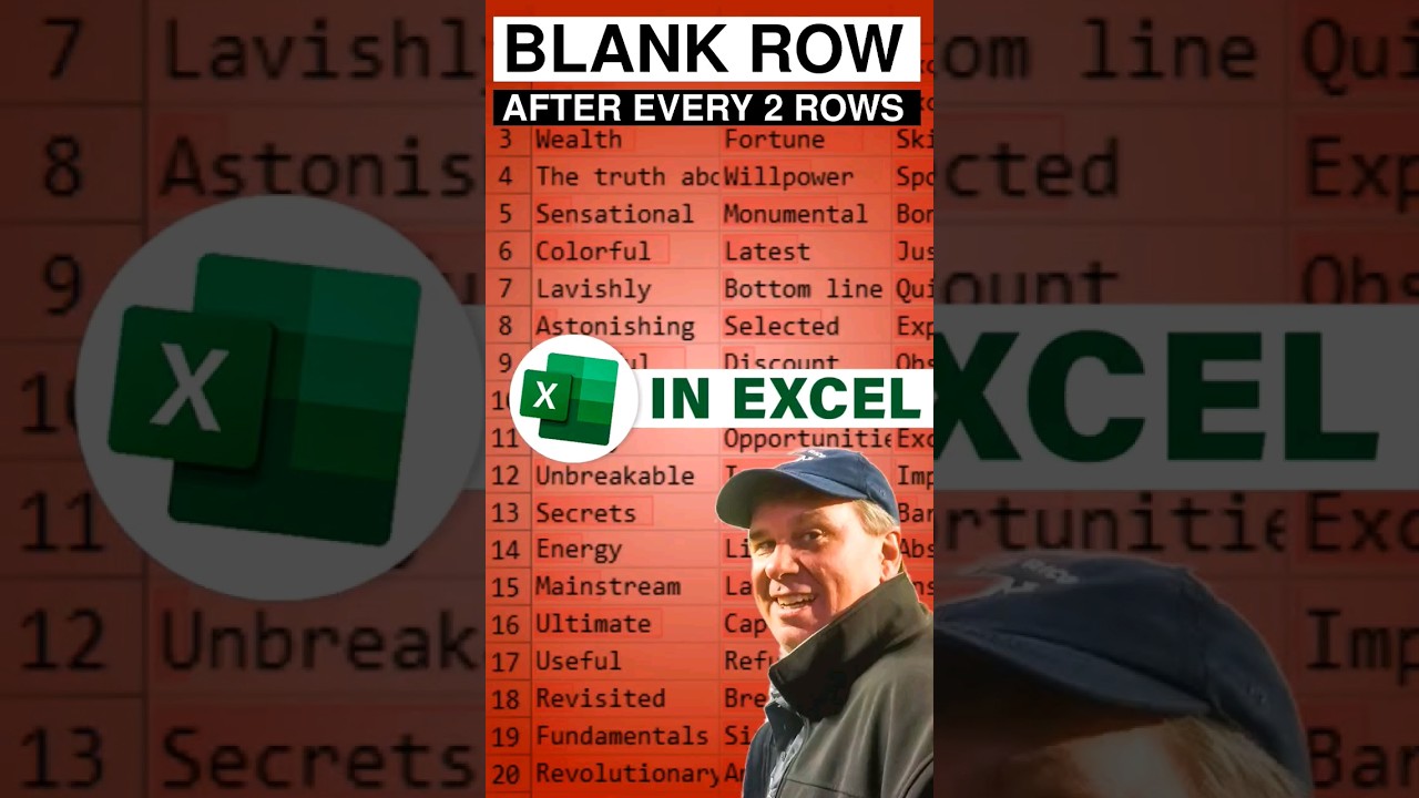 Excel Insert Blank Row After Every Two Data Rows #Shorts | MrExcel ...