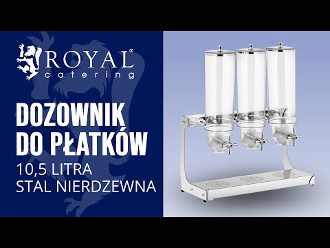 Video - Dozownik do płatków - 10,5 litra - stal nierdzewna