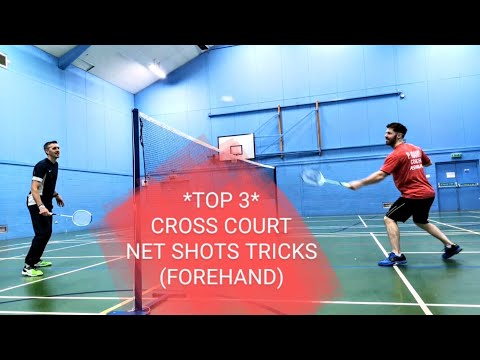 *TOP 3* CROSS COURT NET SHOTS TRICK SHOT (FOREHAND)