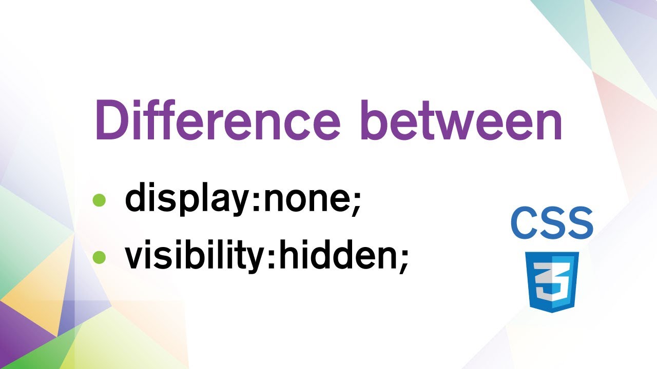 CSS display none vs visibility hidden