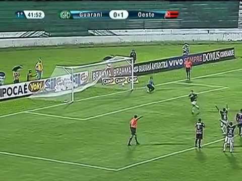 Guarani 2 x 1 Oeste pela 1ª rodada do Paulistão 2012 - Gols