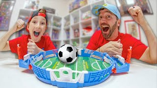 Father & Son PLAY TABLE TOP SOCCER (Ultimate Goal Duel! )