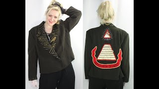 Evan Picone 18 W - Vintage Made in USA Olive Green Desperately Seeking Susan Madonna Inspired Jacket