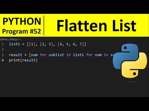 Python Program 52 Flatten A Nested List In Python List Comprehension