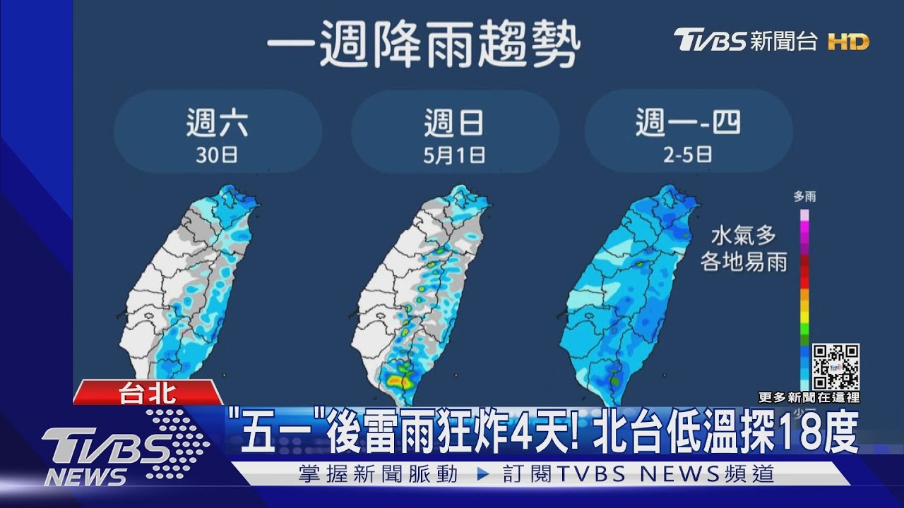 五一連假天氣不穩「偶雨」 下周一水氣再增