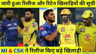 CSK 2023 | चेन्नई और मुंबई ने जारी किया रिलीज खिलाड़ियों की सूची | Csk 2023 released players list |