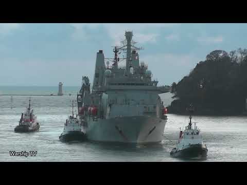 RFA FORT VICTORIA A387 ENTERS DEVONPORT NAVAL BASE AT MOUNT WISE - 15th January 2022