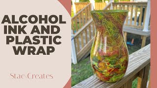 Alcohol Ink And Plastic Wrap