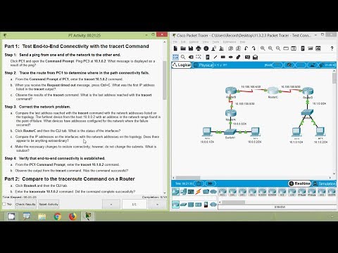 Packet Tracer - Test Connectivity with Traceroute