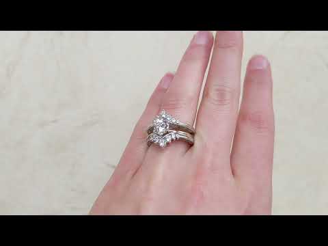 0.74 Ct. Chevron Ring Guard with Filigree Cut Out Design With Cubic Zirconia in Sterling Silver