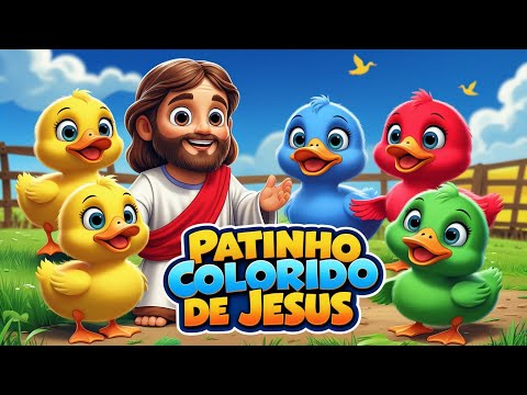 Patinho Colorido de Jesus 🐥✨ | Música Gospel Infantil |  Animada e Divertida | Patinho Amarelinho
