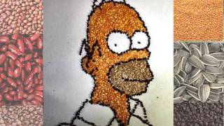 Homer Simpson Drawn With BEANS!