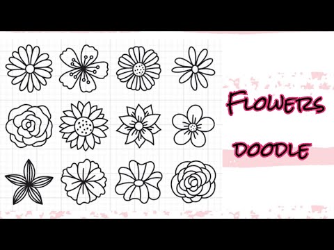 How to draw flowers | Twelve easy flowers doodle you need to know #doodle #flowerdrawing