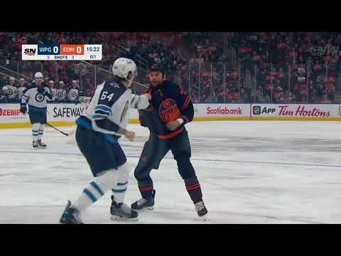 NHL Fight - Jets @ Oilers - Stanley vs Kassian - 18/11/2021