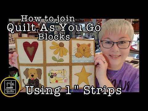 Quilt as you go - joining quilt blocks together with sashing  -  QAYG made easy!!