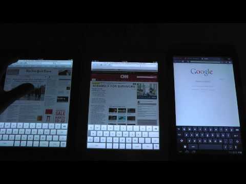 iPad vs iPad 2 vs Motorola Xoom Browser Fight