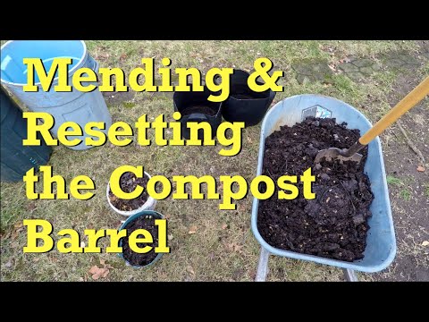 Compost barrel repair & finished compost removal - vermicompost