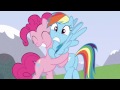 Pinkie Pie hugs Rainbow Dash 