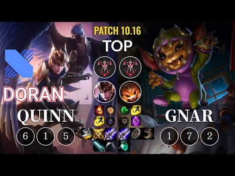 DRX Doran Quinn vs Gnar Top - KR Patch 10.16