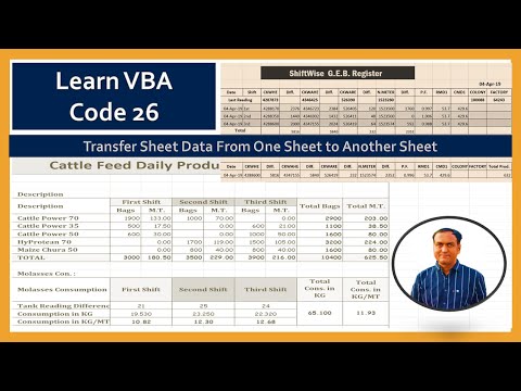 Learn VBA Code Part 26 || Transfer Sheet Data to Another Sheet in Excel VBA