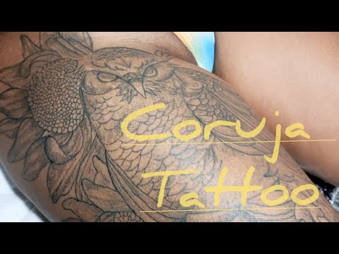 Coruja Tattoo Whip Shading girassol tattoo floral