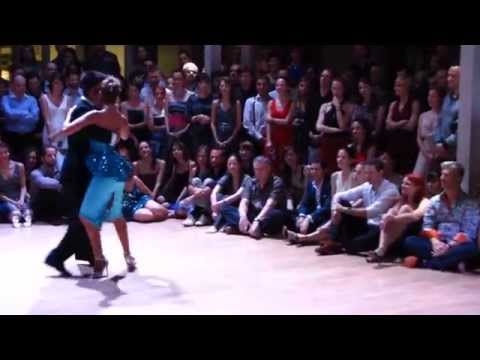  Sebastian Achaval  and  Roxana Suarez  are  dancing  to  a  milonga  at  Łódź Tango Salon Festival  in  2014