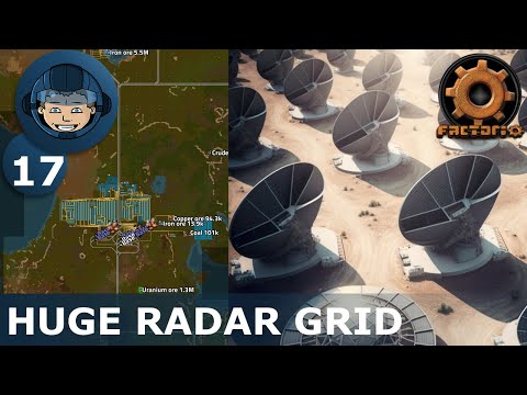 HUGE RADAR GRID -  Step 17: Factorio Megabase (Step-By-Step)