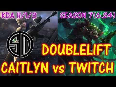TSM Doublelift Caitlyn vs Twitch / Solo Ranked full game【LOL NA】【Pro Replay】