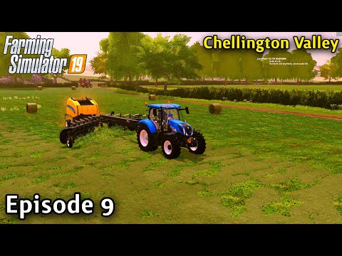 FS19 Timelapse - Chellington Valley Seasons Yr1 Ep 9 MAKING ALFALFA HAY BALES