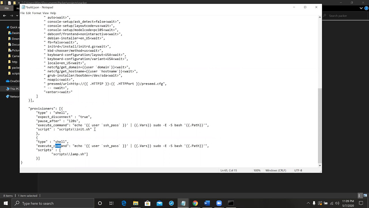 Using packer to build