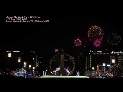 Canon 5D Mark IV - 4K Video - Fireworks New Year Celebration 2017