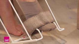 Donning a medical compression stocking with medi Butler