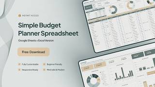 FREE Simple Budget Planner Spreadsheet | Easy Budget Template for Beginners