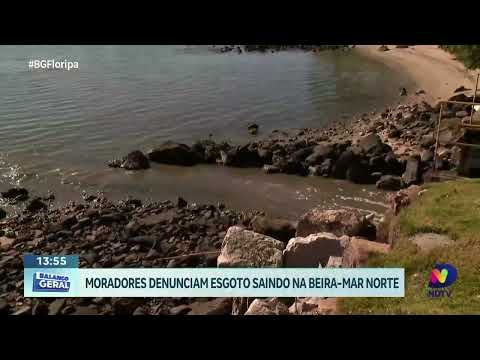 Moradores denunciam esgoto saindo na Beira-Mar Norte em Florianópolis