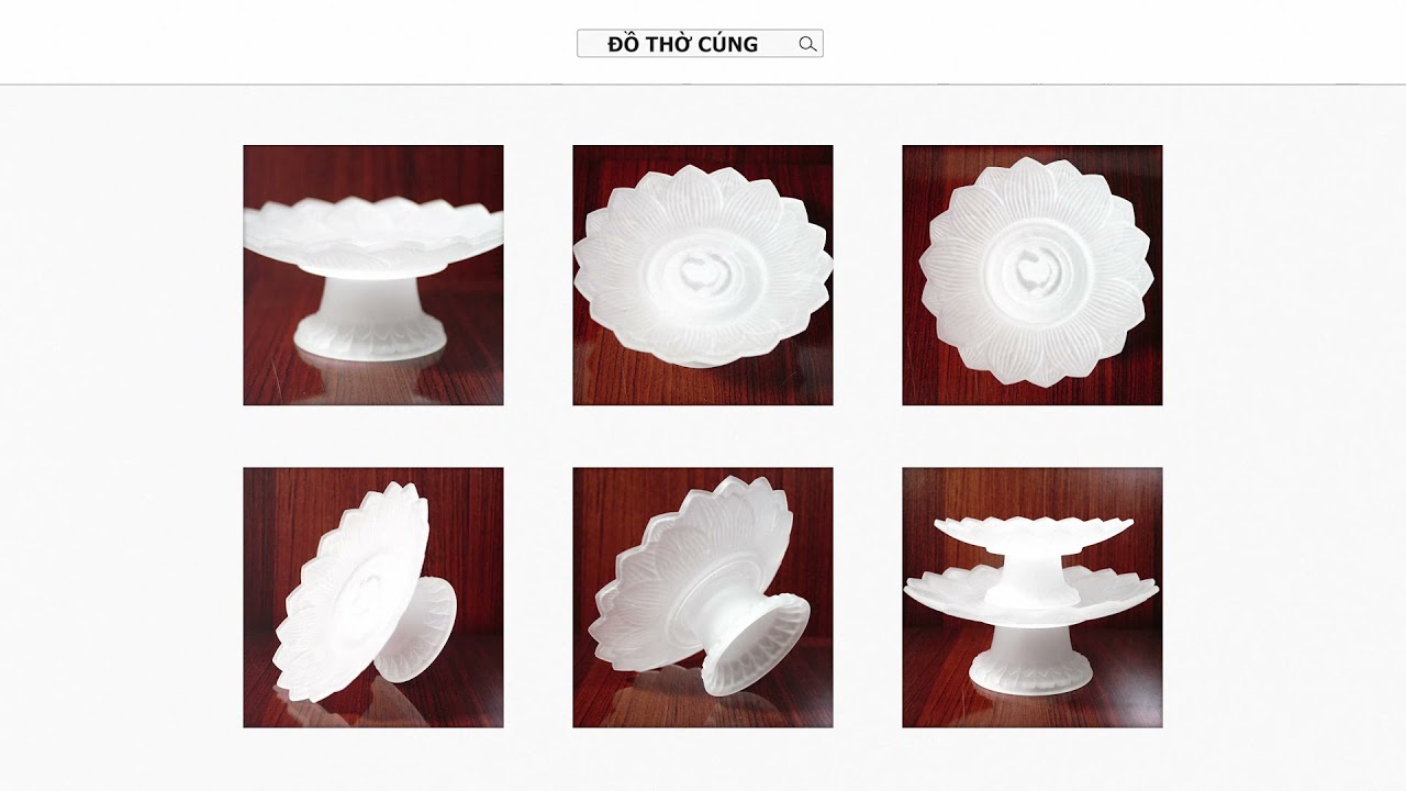 Dĩa thờ đĩa trái cây thờ cúng lưu ly trắng cao cấp VIP - Nhiều cỡ