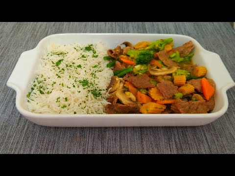 Stir fry mix vegetables and beef/Chinese dish by...